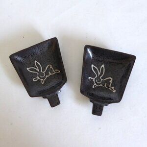 VINTAGE JAPANESE JAPAN PORCELAIN RABBIT SOY SAUCE SHOYU DISH CHOPSTICK (NEW)